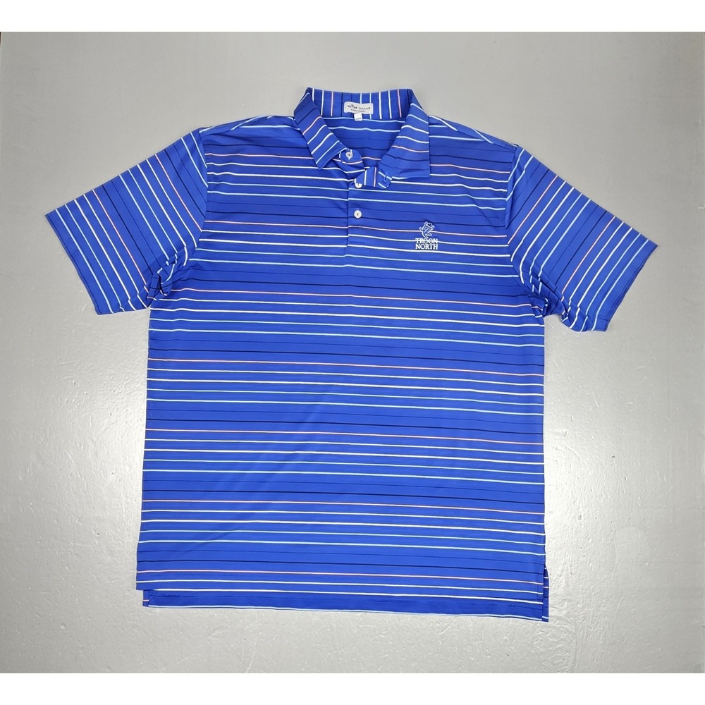 Peter Millar Summer Comfort‎ Polo Shirt Mens 2XL Troon North Golf Club Striped
